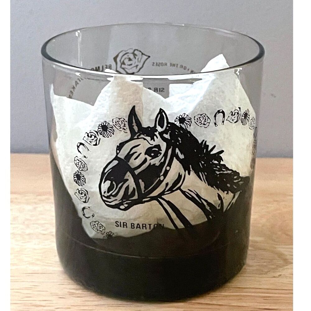 Vintage Sir Barton 1919 Triple Crown Kentucky Derby Horse Racing Glass Tumbler